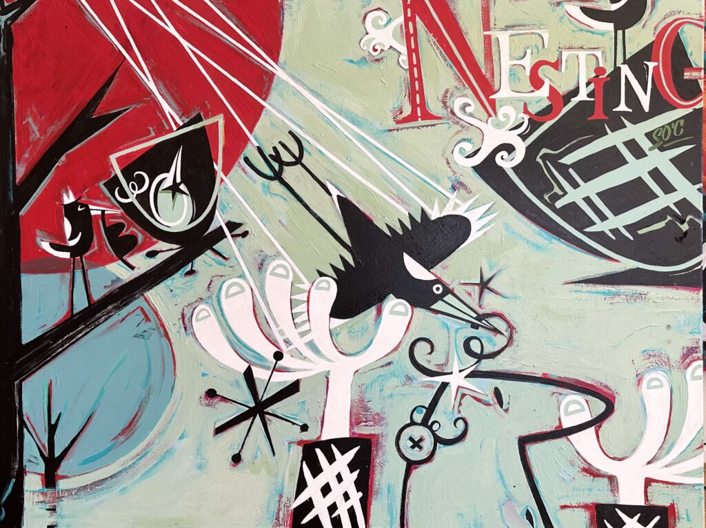 Nesting - 
Size:
Medium: Acrylic on canvas
Price: